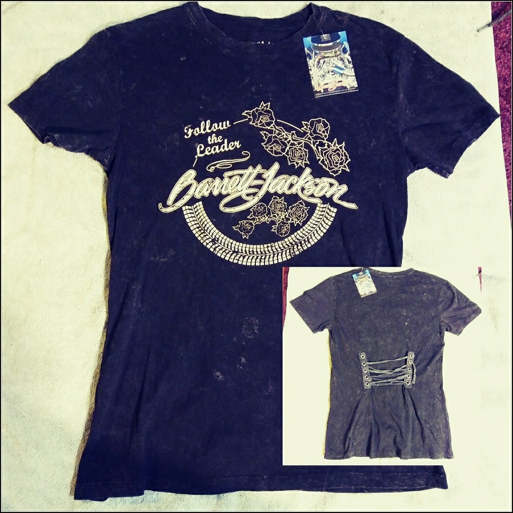 NWT. Barrett Jackson lace-up tshirt